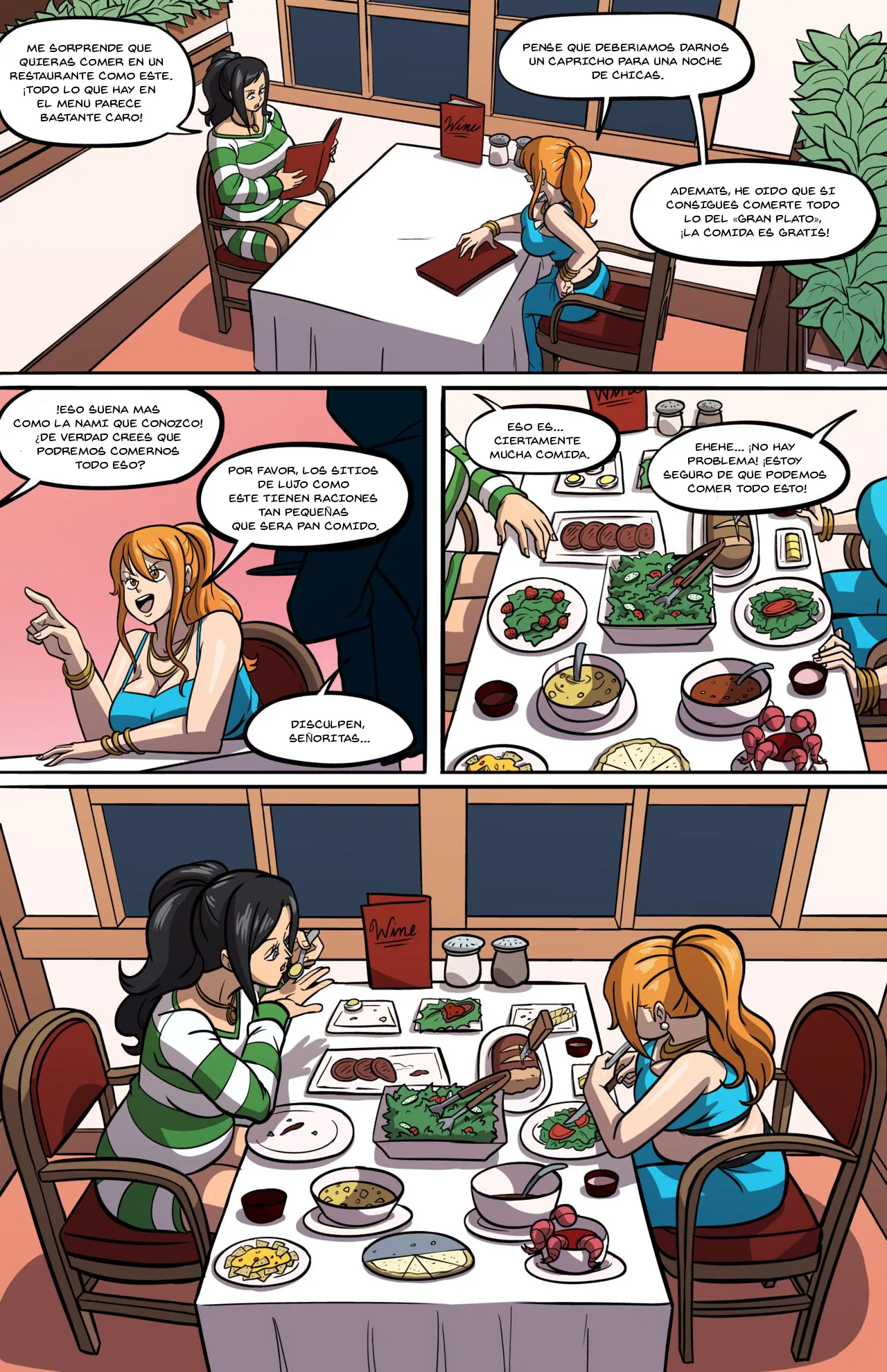 Nami and Nico Robin Dinner Time Spanish